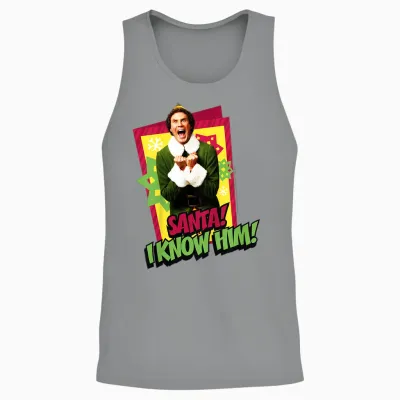 Kids Elf Buddy I Know Santa Bold Text Unisex Tank Top - Sport Grey