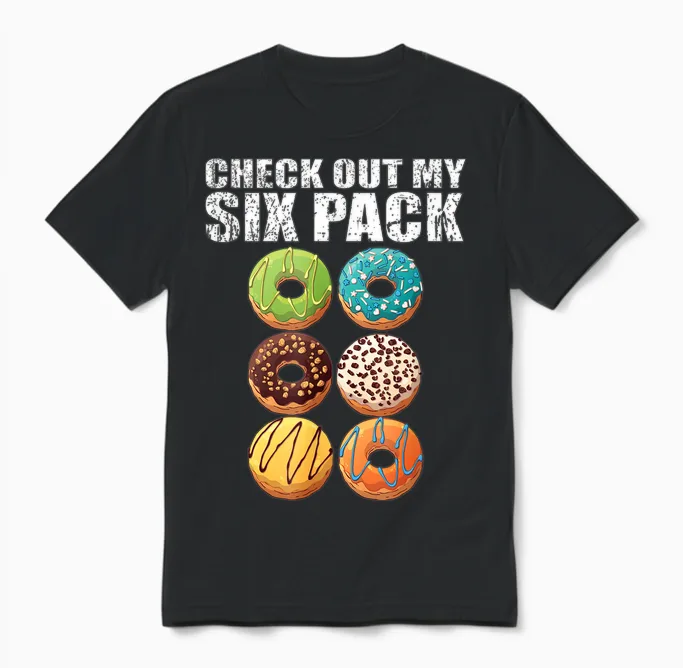 Check Out My Six Pack Donut - Funny Gym Unisex T-Shirt in Black