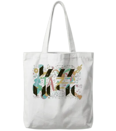 Jazz Music Tote Bags - White
