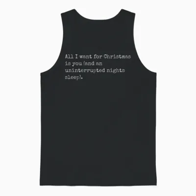 Funny Christmas and Parenting Slogan Unisex Tank Top - Black