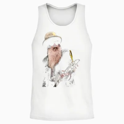 Billy F Gibbons Zz Top Live Vi T-Shirt, Black, S Unisex Tank Top - White