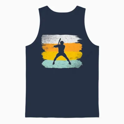 Baseball Retro Unisex Tank Top - Navy