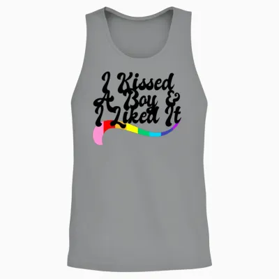 I Kissed a Boy & I Liked It Gay Pride Queer Homo Unisex Tank Top - Sport Grey