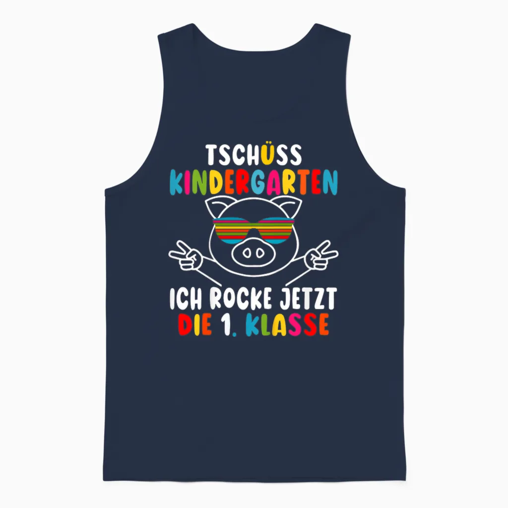 Kita Abschluss 2026 Tschüss Kindergarten Hallo 1. Klasse Unisex Tank Top in Navy