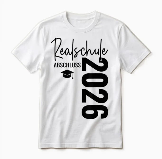 Realschule Abschluss 2026 Prüfung Bestanden Schulabschluss Unisex T-Shirt in White