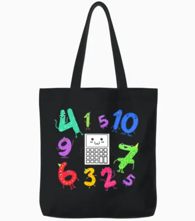 Mathematics Number Day Tote Bags - Black