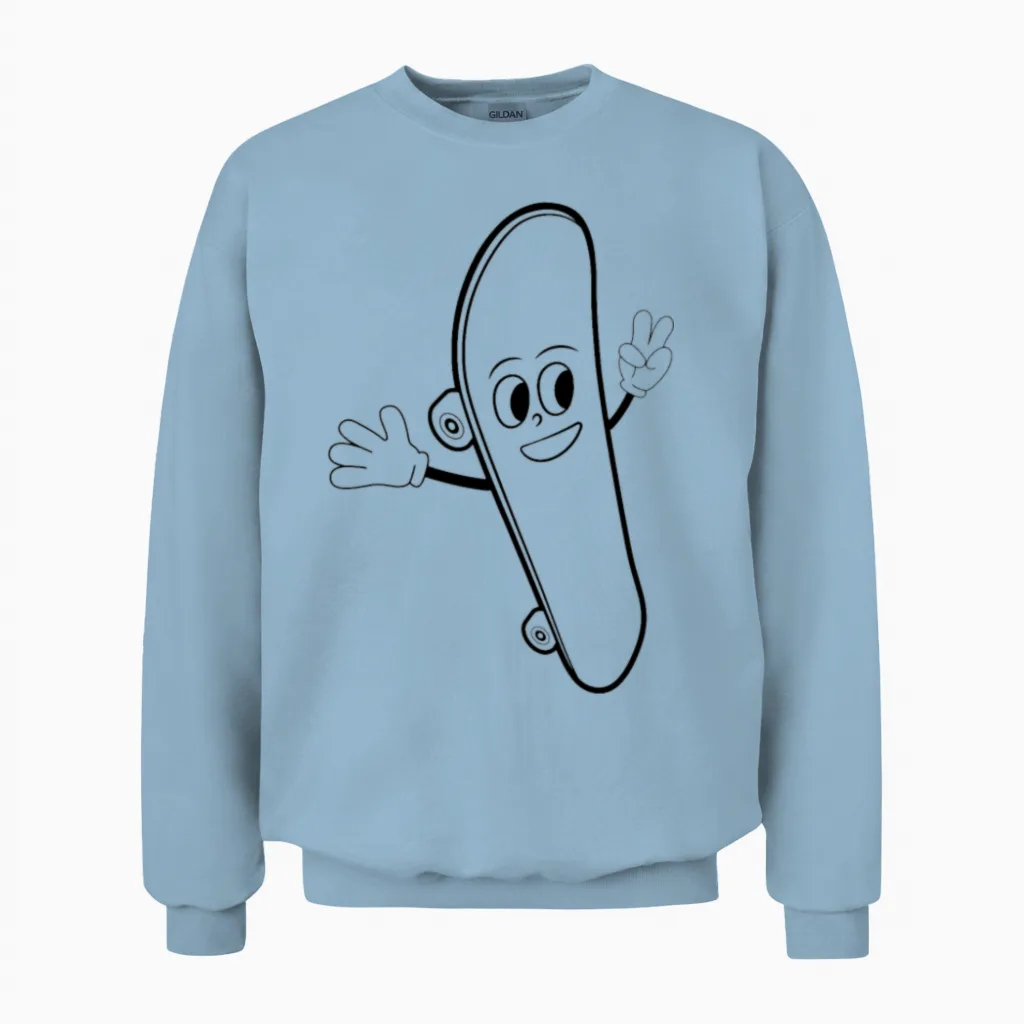 Funny Skateboarding Funny Skateboard Unisex Sweatshirt in Light Blue