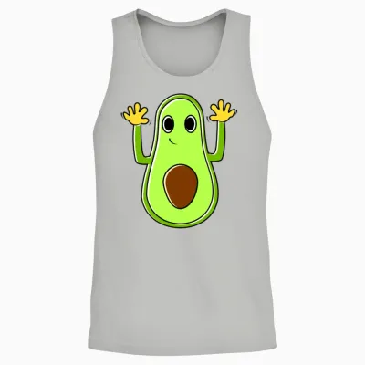 Funny Avocado Cartoon Unisex Tank Top - Ash