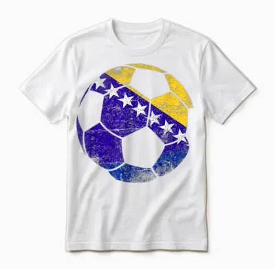 Bosnien-Fußball, Bosnien, Bosnien-Flagge. Unisex T-Shirt - White