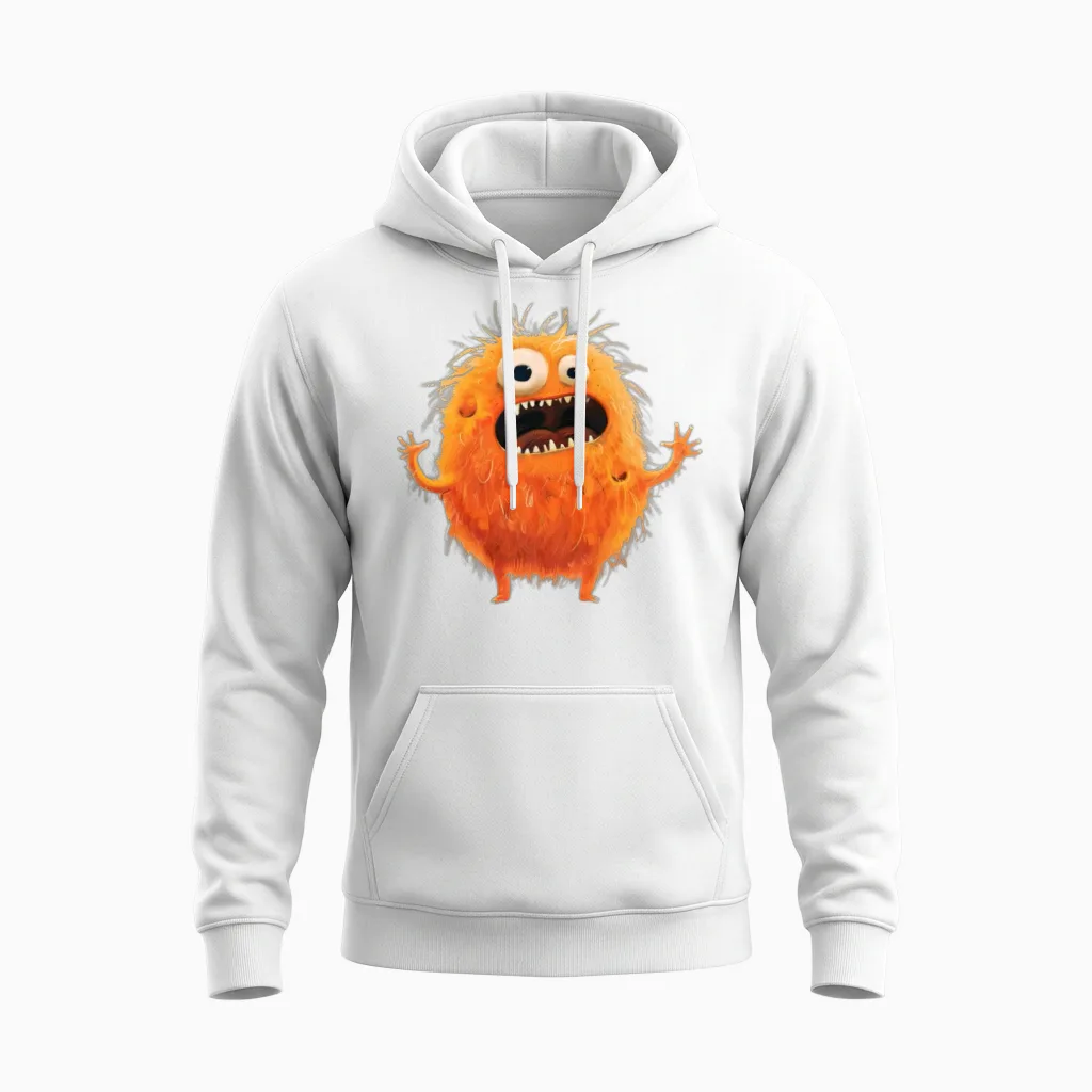 Funny Monster Unisex Hoodie in White