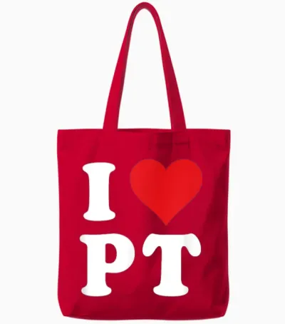 I Love Pt Initials I Heart P.t. First Last Name P T Tote Bags - Red