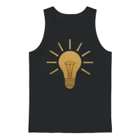Golden Glow Lightbulb Unisex Tank Top - Black – 1