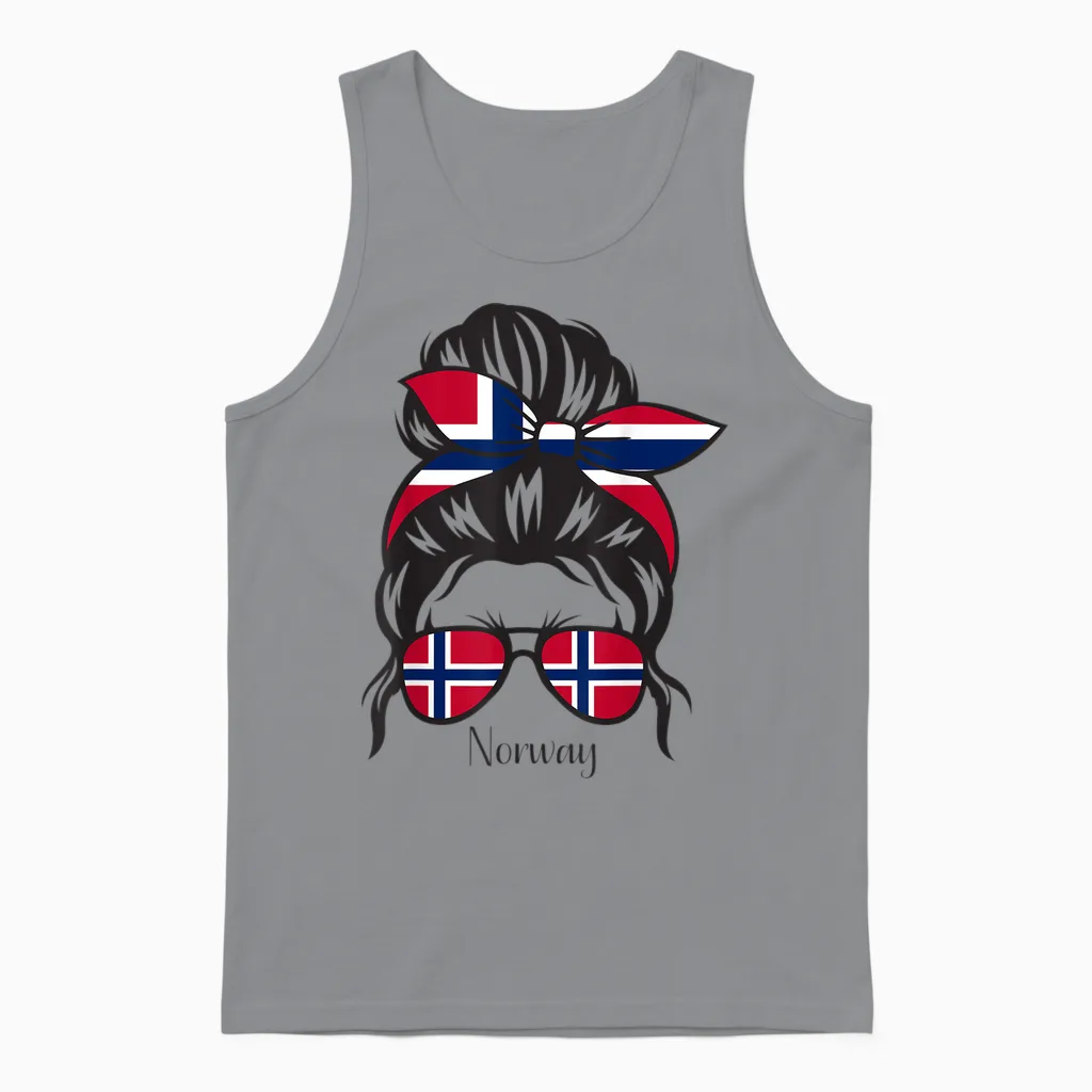 Norwegisches Mädchen Norwegen Wurzeln Norwegen Flagge Unisex Tank Top in Sport Grey