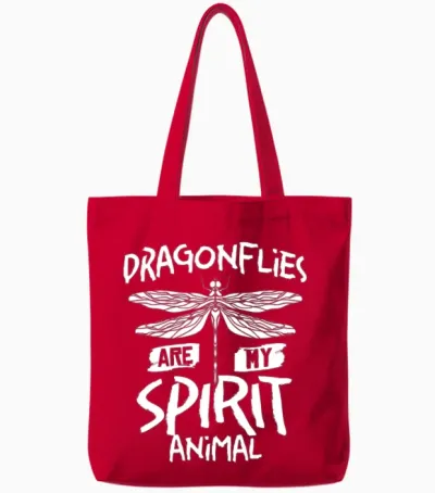 Dragonflies Flying Insect Quotes Entomologist Tote Bags - Red