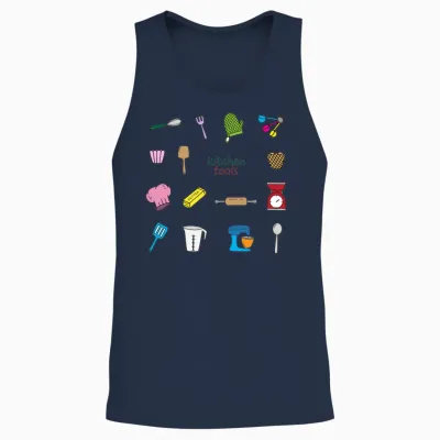 Kitchen Utensils Unisex Tank Top - Navy