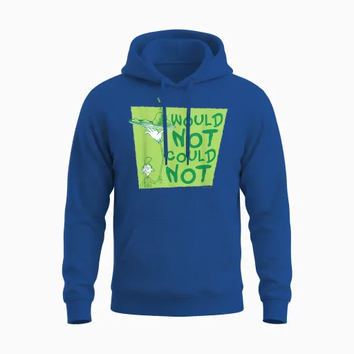 Dr. Seuss Green Eggs & Ham Would Not Officially Licensed Unisex Hoodie - Royal