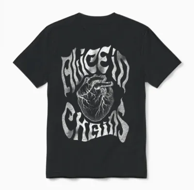 Alice in Chains Heart Unisex T-Shirt - Black