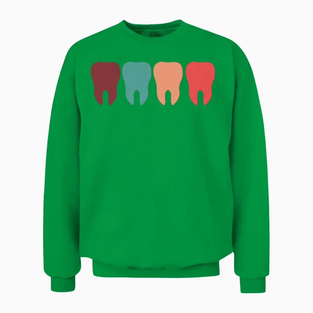 Teeth Retro Unisex Sweatshirt in Irish Green