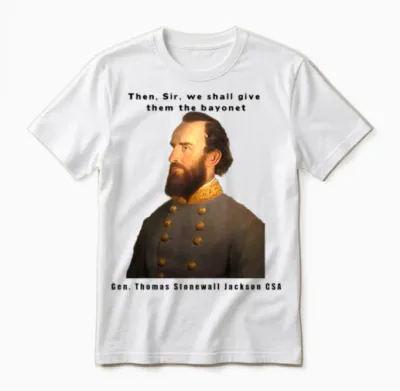 Stonewall Jackson Design Unisex T-Shirt - White