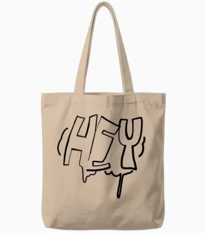 Hey Graffiti Bubble Letters Tote Bags - Natural