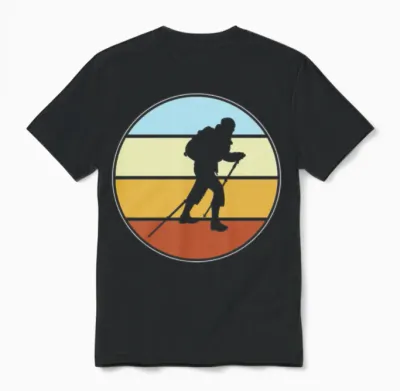Hiking Retro Unisex T-Shirt - Black