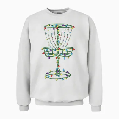 Disc Golf Basket Cool Disc Golf Frisbee Golfer Xmas Gift Unisex Sweatshirt - White