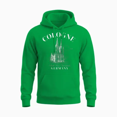 Cologne Germany Retro Unisex Hoodie - Irish Green