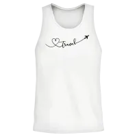 Travel Love with Plane Unisex Tank Top - White – 2