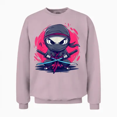 Bunter Ninja I Ninja Für Kinder Unisex Sweatshirt - Light Pink