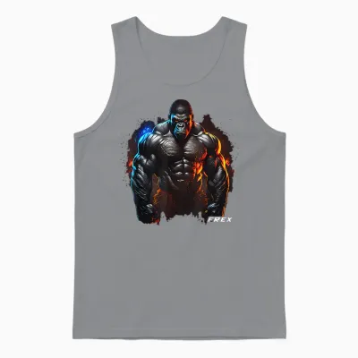 Frex Animal Gym-Wear Gorilla Affe Damen Bodybuilding Workout Motivations-T-Shirt Schwarz Kurzarm S Eu 34/36 Unisex Tank Top - Sport Grey