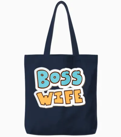 Boss Wife Quote Tote Bags - Navy