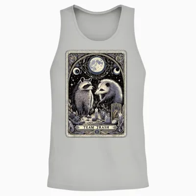 Team Trash Tarotkarte Opossum Hexerei Goth Possum Waschbär Unisex Tank Top - Ash