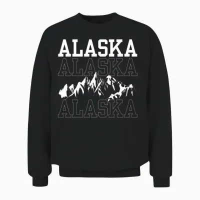 Alaska Hiker Hiking Nature Hike Unisex Sweatshirt - Black