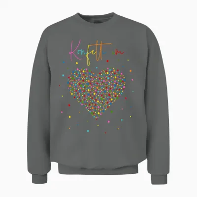 Confetti Heart Fancy Dress Costume Carnival Confetti in Heart T-Shirt, Black Unisex Sweatshirt - Graphite Heather