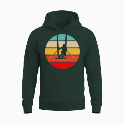 Ski Retro Unisex Hoodie - Forest
