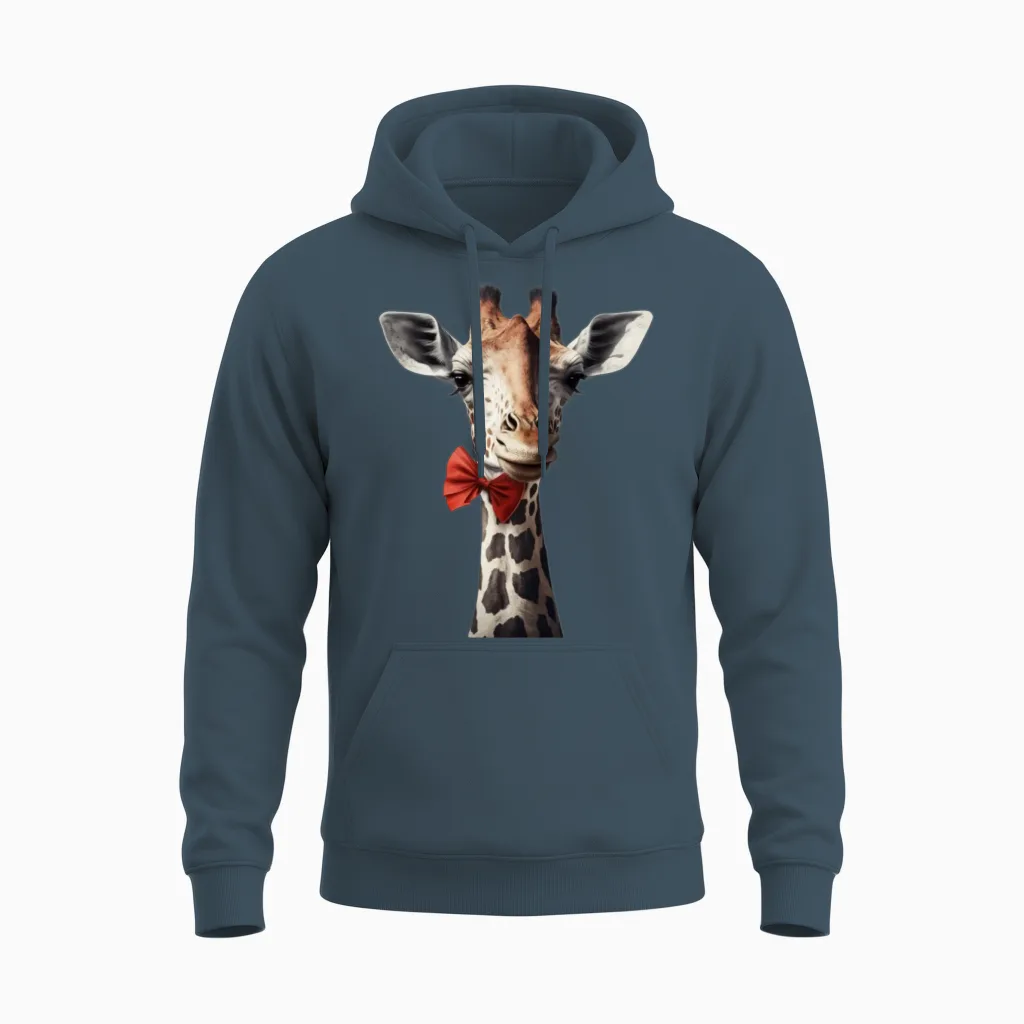 Funny Girafe Unisex Hoodie in Dark Heather