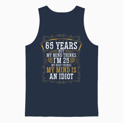 65 Year Old Funny Birthday Idea Humor 65 Birthday Unisex Tank Top - Navy