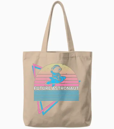 Astronaut Retro Tote Bags - Natural