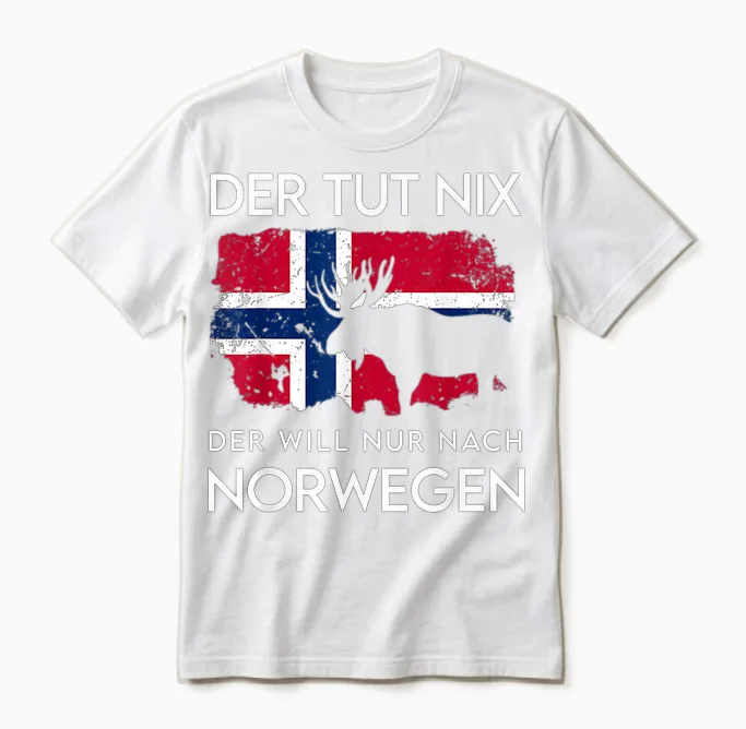 Norway Norway Norway Norge Nordkap Oslo T-Shirt, Black, S Unisex T-Shirt in White
