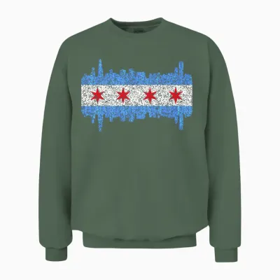 City of Chicago Chicago City Unisex Sweatshirt - Military Green