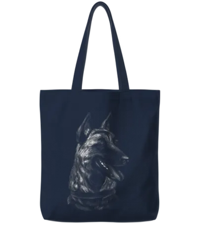Dog Dogs Dog Lovers Dog Owners Malinois Belga Dog Tote Bags - Navy