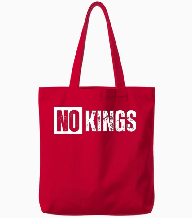 No Kings Tote Bags in Red
