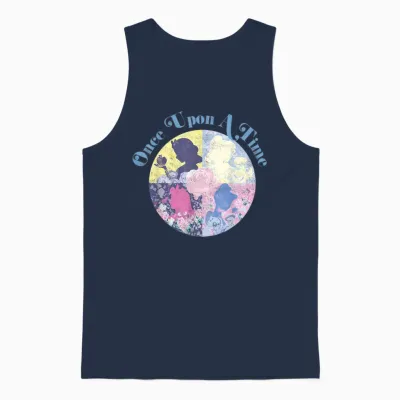 Disney - Princess Once Upon a Time Silhouette T-Shirt, Black, S Unisex Tank Top - Navy