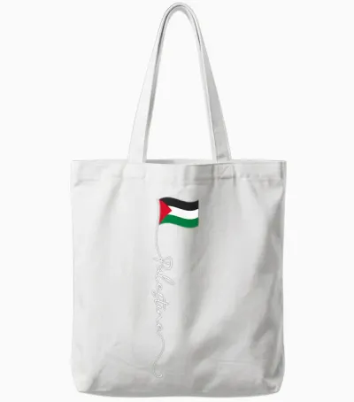 Palestine Flag Pride Tote Bags - White