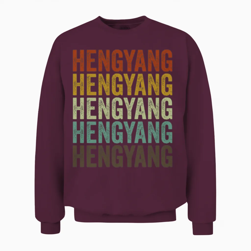 Hengyang China Retro Vintage Unisex Sweatshirt - Maroon