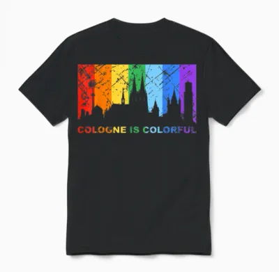 Cologne Is Colorful - Lgbt Pride Csd Gay Pride Skyline Bunt Unisex T-Shirt - Black