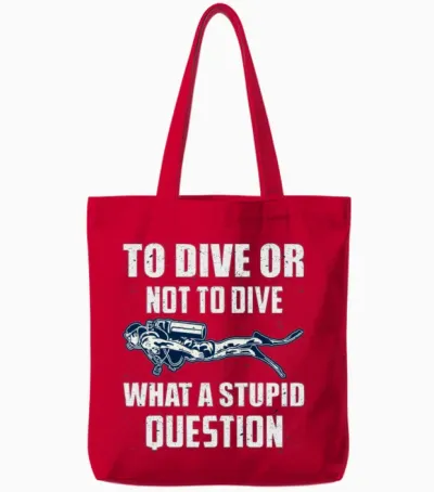 To Dive or Not to Dive Tote Bags - Red