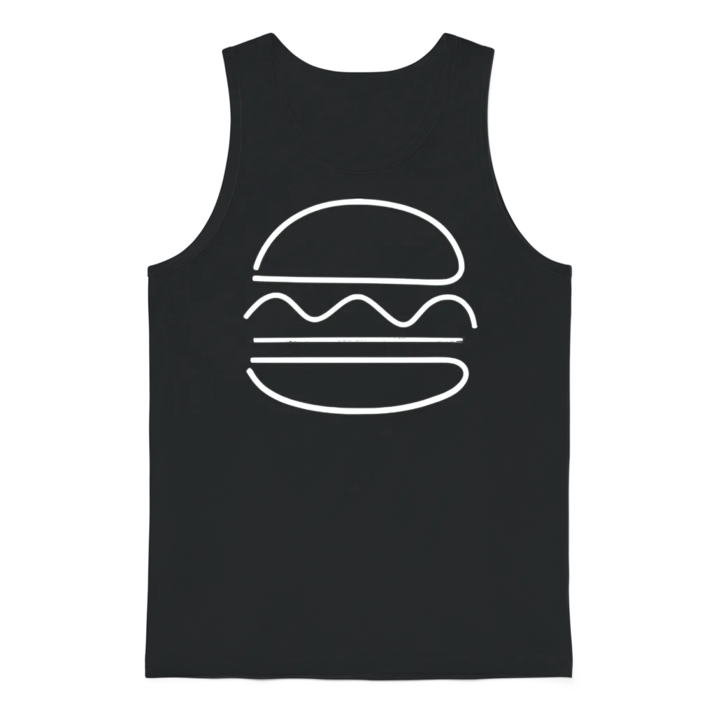 Burger Unisex Tank Top - Black