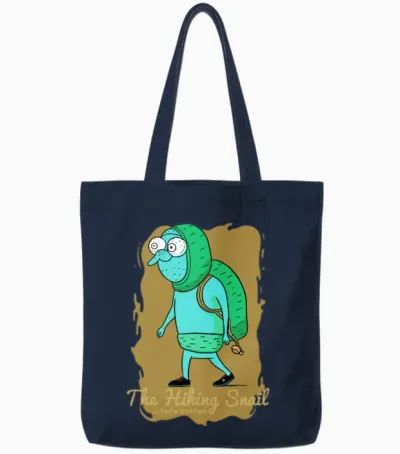 The Hiking Snail Tote Bags - Navy