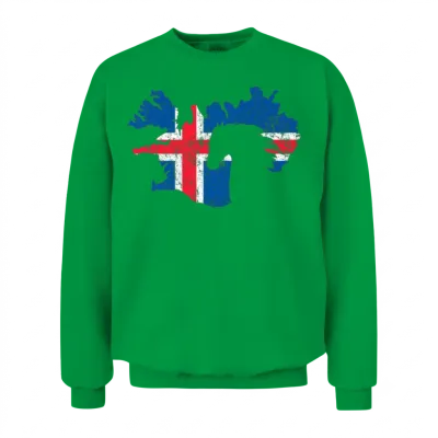 Icelandic Flag Horse, Icelandic Horse Unisex Sweatshirt - Irish Green